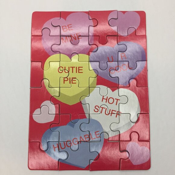 Dept. 18 Mini Valentine's Day Puzzle Sweet Hearts Be Mine U R Cool Cutie Pie Hot - Picture 3 of 6